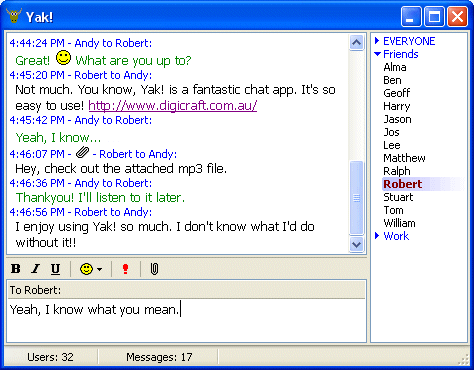 Yak! - A text-based, chat application for LANs.